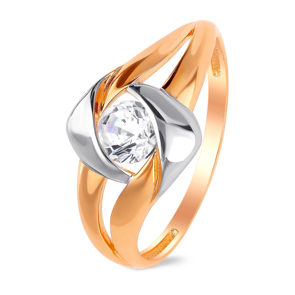 

Кольцо женское из красного золота с фианитом 585Gold 301010410, р, 301010410