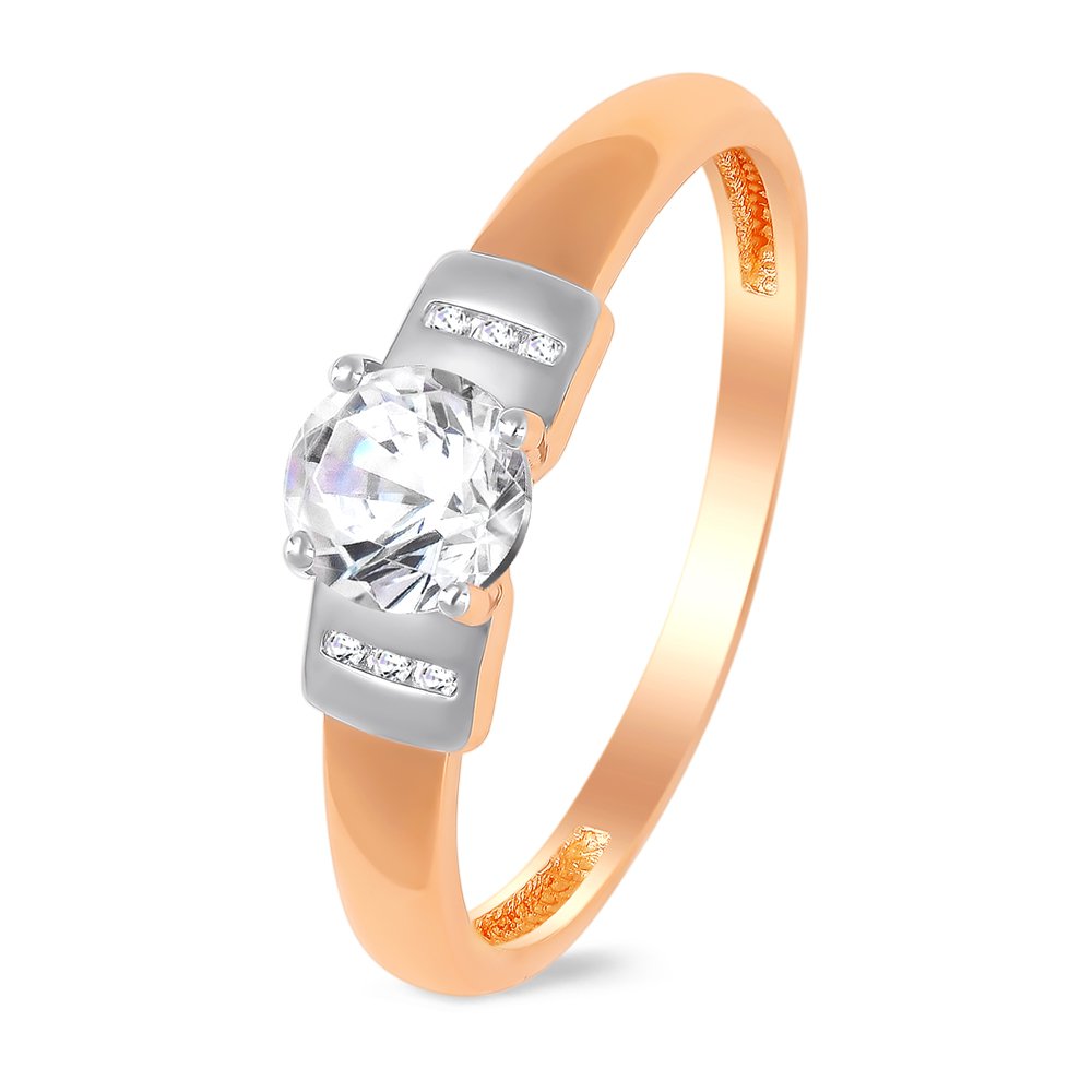 

Кольцо женское из красного золота с фианитом 585Gold 301010399, р, 301010399