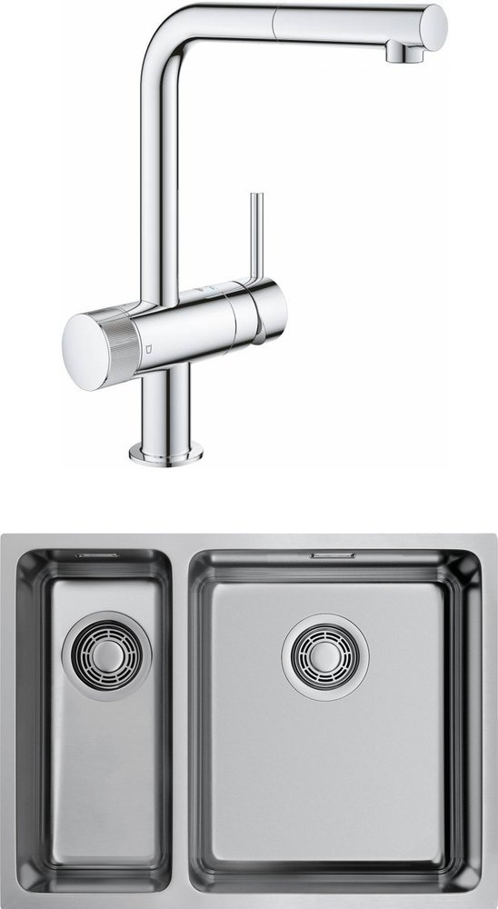 

Комплект Мойка кухонная Omoikiri Tadzava 58-2-U/IF R + Смеситель для кухни Grohe Blue Pur, Tadzava 58-2-U/IF R