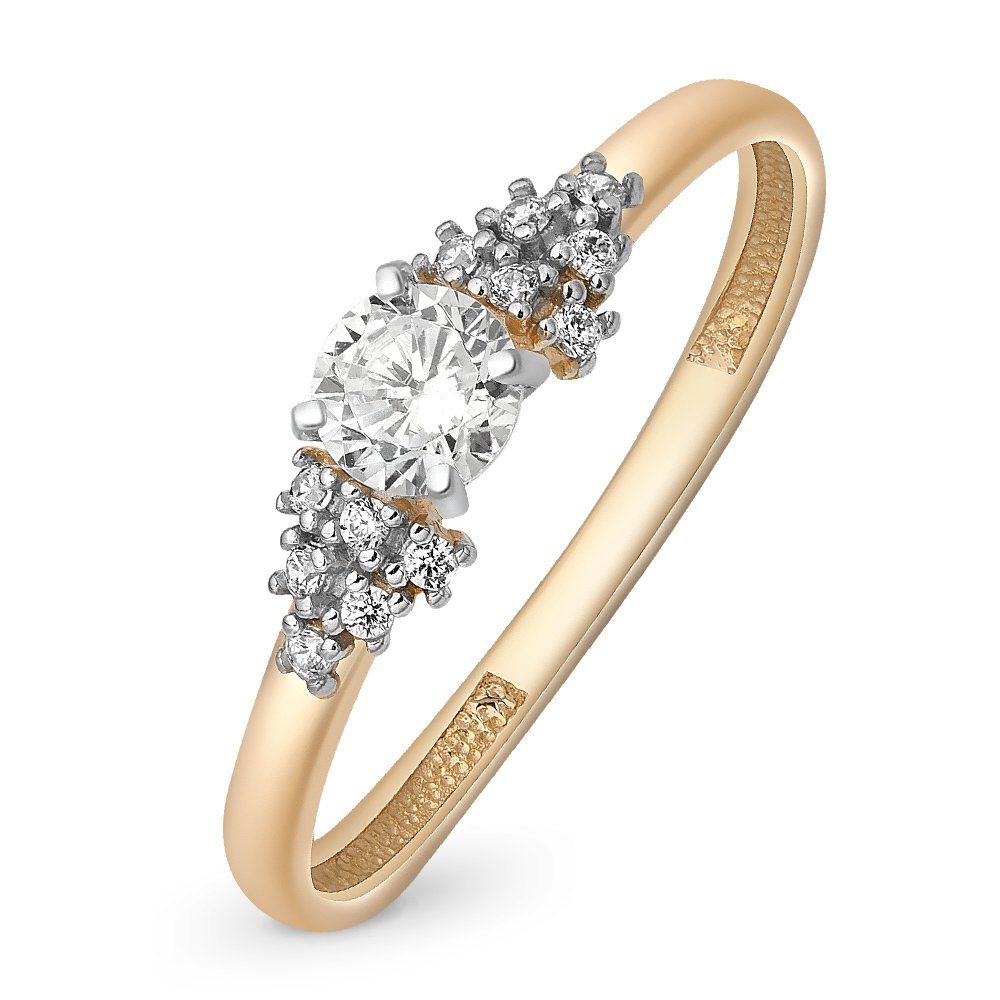 

Кольцо женское из красного золота с фианитом 585Gold 301010360, р, 301010360