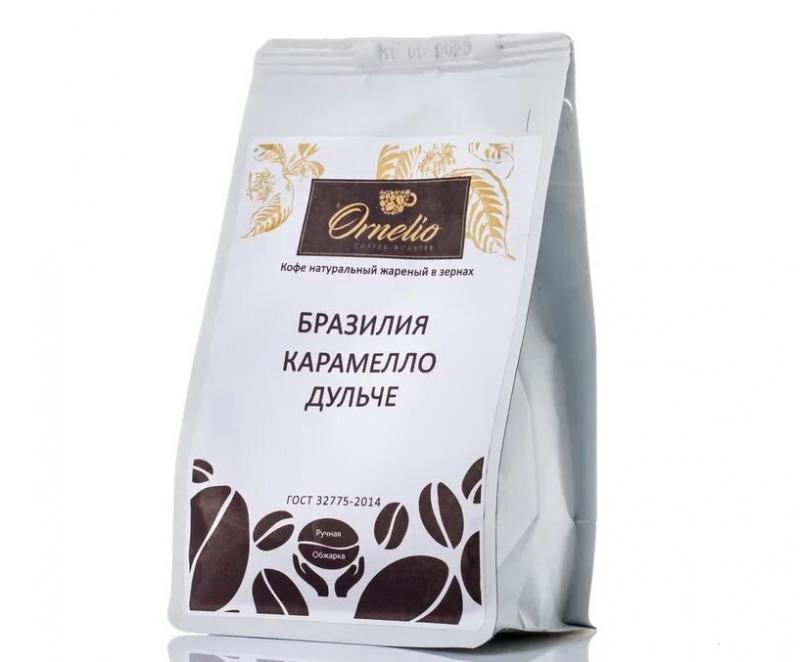 

Кофе арабика Ornelio натуральный жареный в зернах Бразилия карамелло дульче 250 г