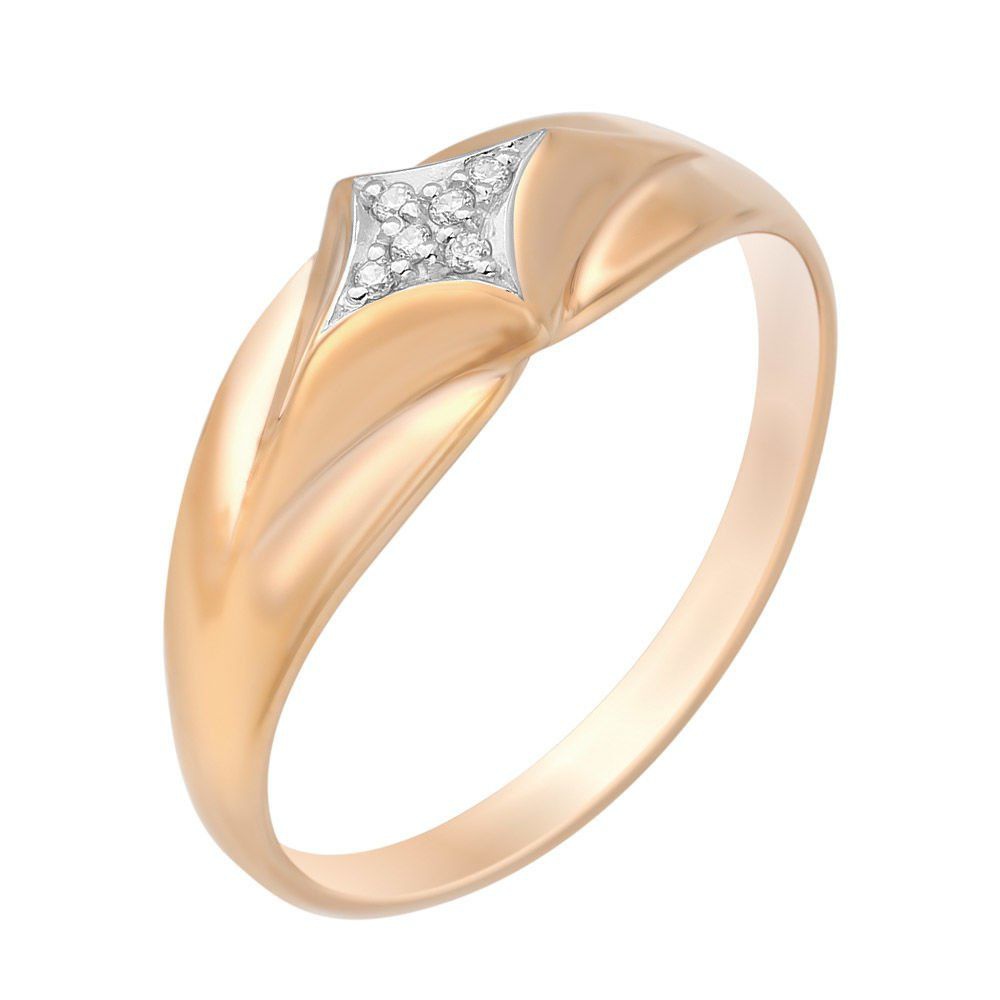 

Кольцо женское из красного золота с фианитом 585Gold 301007289, р, 301007289