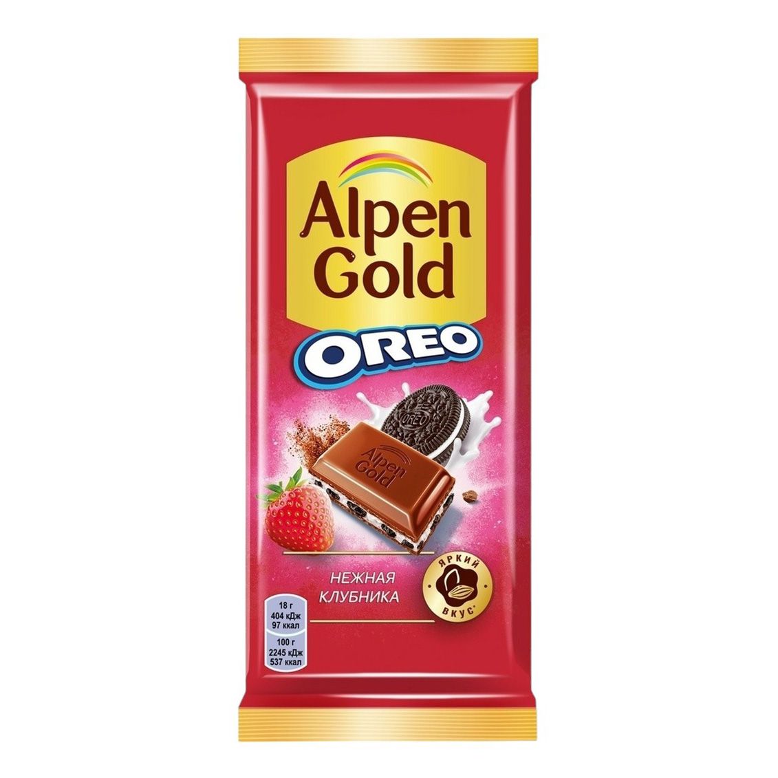 Шоколад Alpen Gold Oreo молочный клубника-печенье 85 г