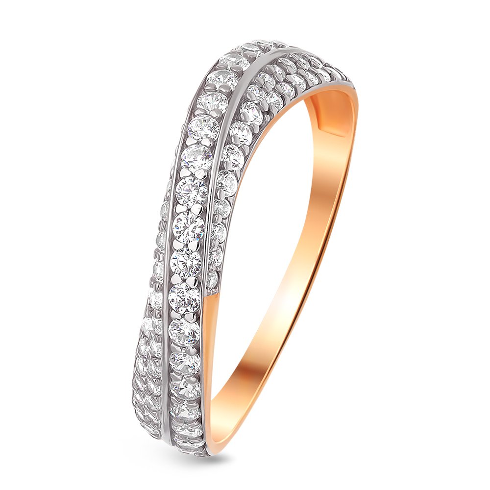 

Кольцо женское из красного золота с фианитом 585Gold 301010263, р, 301010263