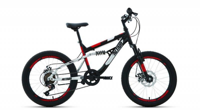 фото Велосипед 20 forward altair mtb fs (disk) (6-ск.) 2022 (рама 14) черный/красный