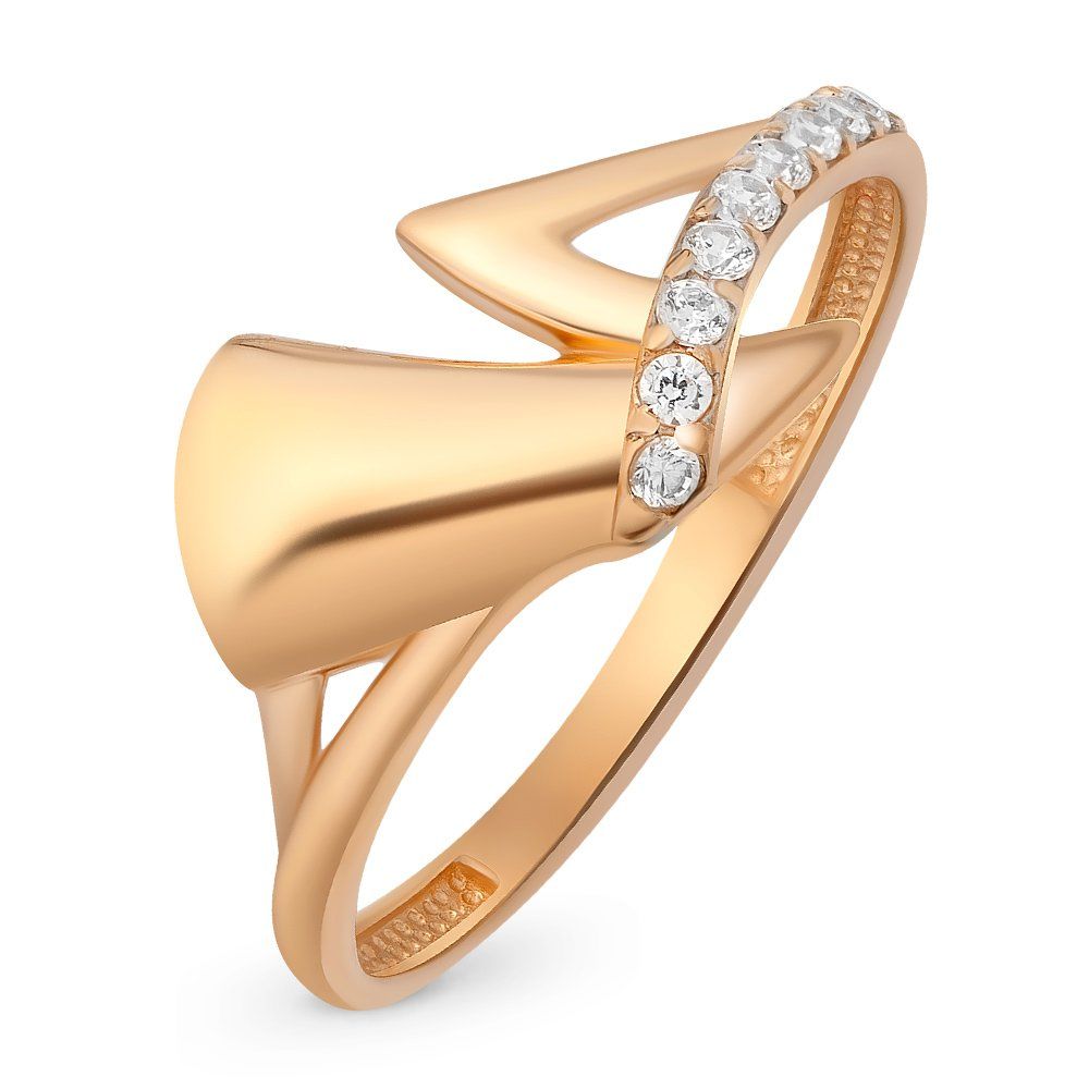 

Кольцо женское из красного золота с фианитом 585Gold 301010268, р, 301010268