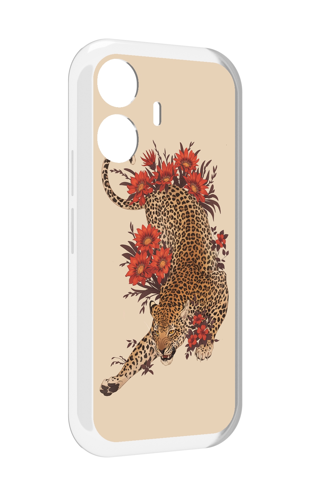 

Чехол MyPads тигр-из-цветов для Vivo Y77E / Vivo iQOO Z6 Lite, Прозрачный, Tocco