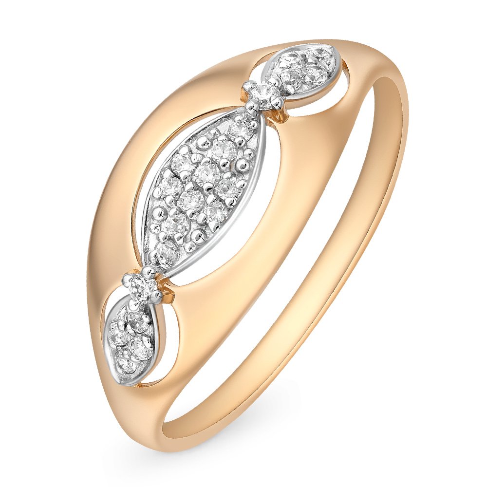 

Кольцо женское из красного золота с фианитом 585Gold 301010251, р, 301010251