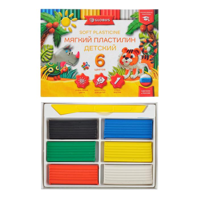 

Пластилин GLOBUS «Детский», 6 цветов, 90 г, мягкий