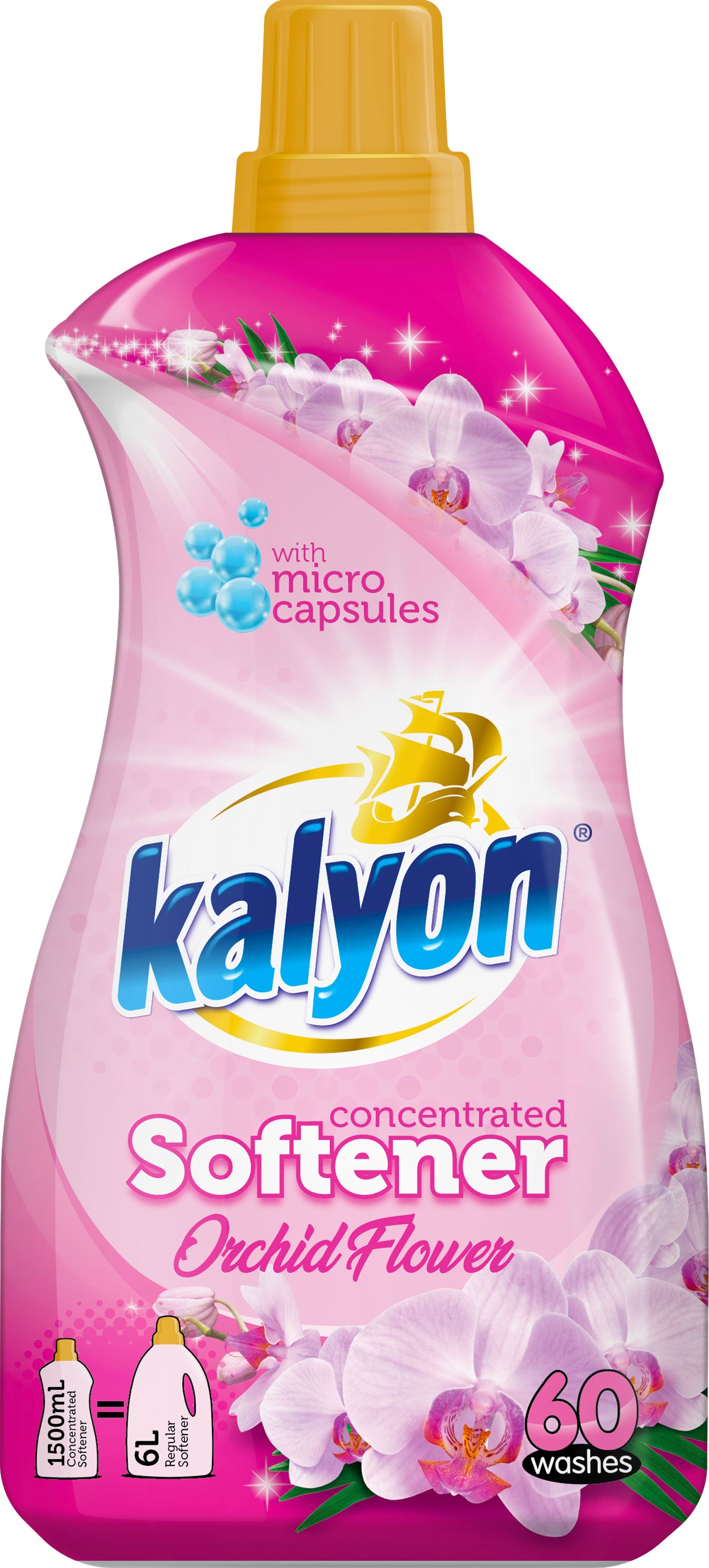 

Концентрированный кондиционер ополаскиватель для белья KALYON Цветок Орхидеи 1500 мл