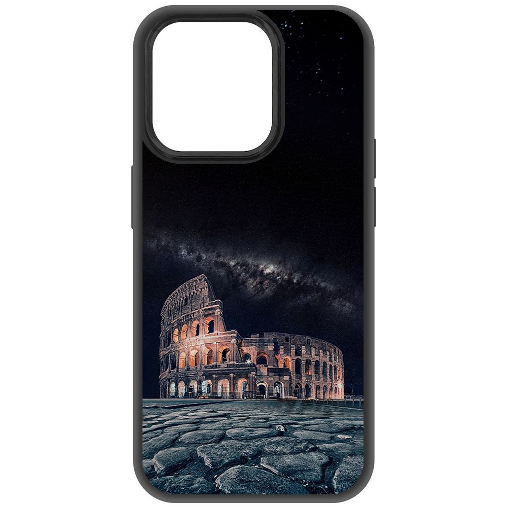 

Чехол-накладка Krutoff Soft Case Италия, Колизей для iPhone 15 Pro черный