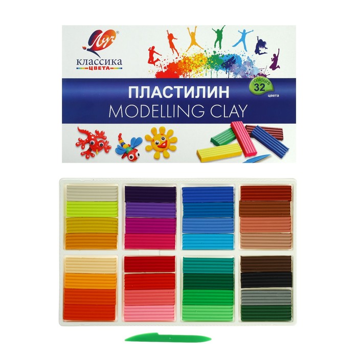 

Пластилин 32 цвета Луч "Классика", 640 г, КЛАССИКА цвета