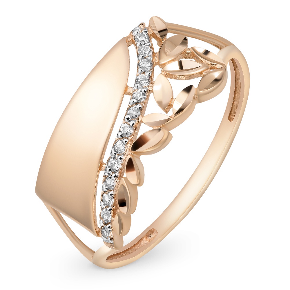 

Кольцо женское из красного золота с фианитом 585Gold 301010210, р. 18, 301010210