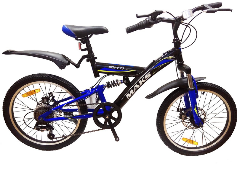 

Велосипед 20 MAKS SOFT V (Двухподвес) (6-ск.) (рама 14) Синий