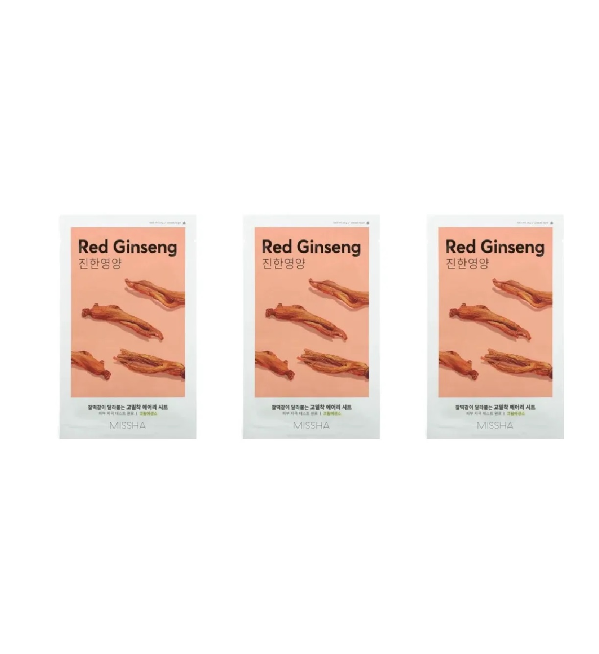 

Маска для лица Missha Airy Fit Red Ginseng питательная 19 г 3 шт, Airy Fit Red Ginseng