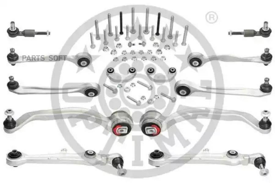 Комплект рычагов подвески AD A4/A6 VW B5 2001-> (полный с крепежом) OPTIMAL G8-569