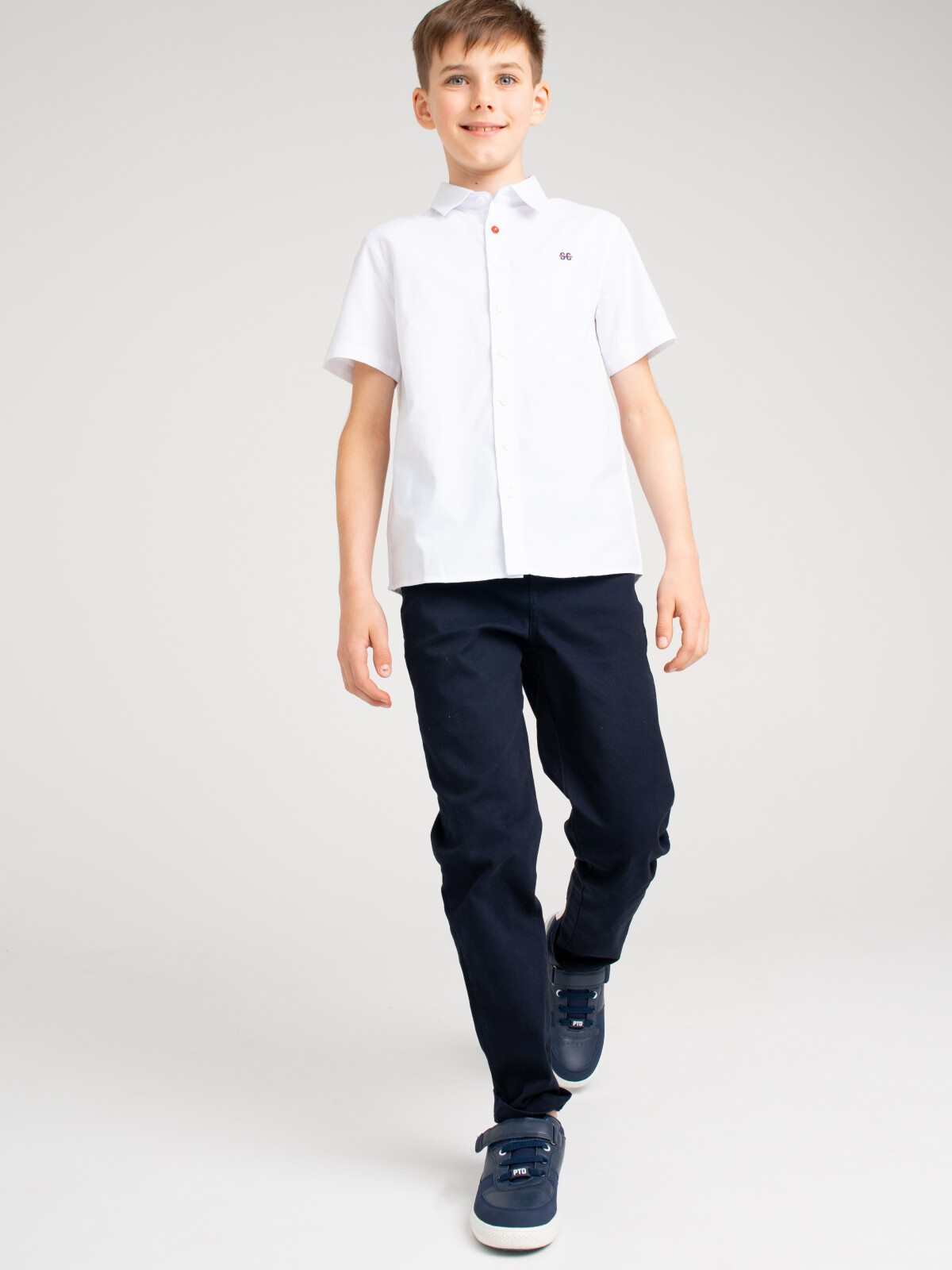 

Сорочка текстильная для мальчиков PlayToday (comfort fit), белый, 152, 22317084