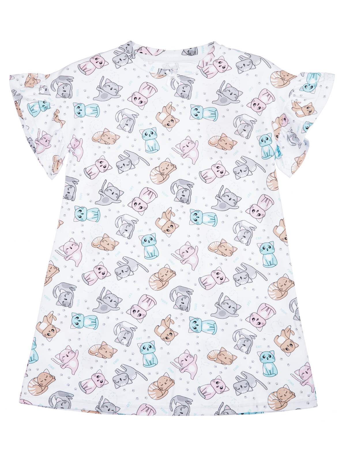 Сорочка ночная трикотажная для девочек PlayToday, цветной, 104