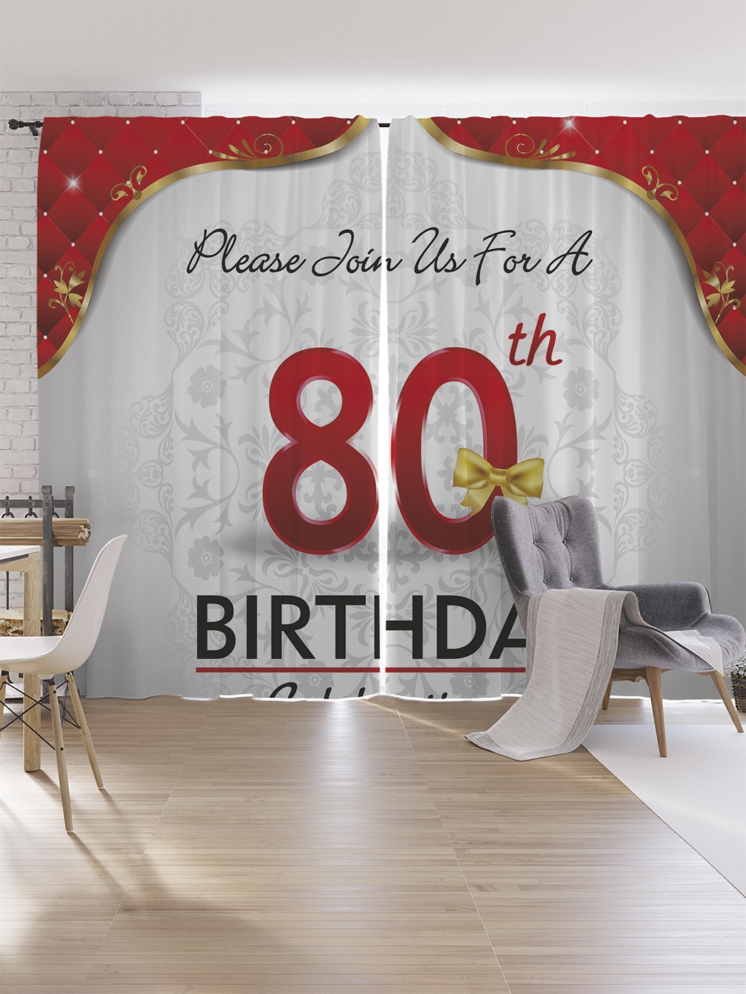 

Шторы под лён JoyArty "Корона 80-летия", серия Oxford DeLux, 340х265 см, Корона 80-летия