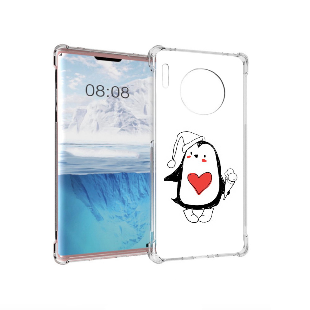 

Чехол MyPads Tocco для Huawei Mate 30 Pro Пингвин с мороженым, Прозрачный, Tocco