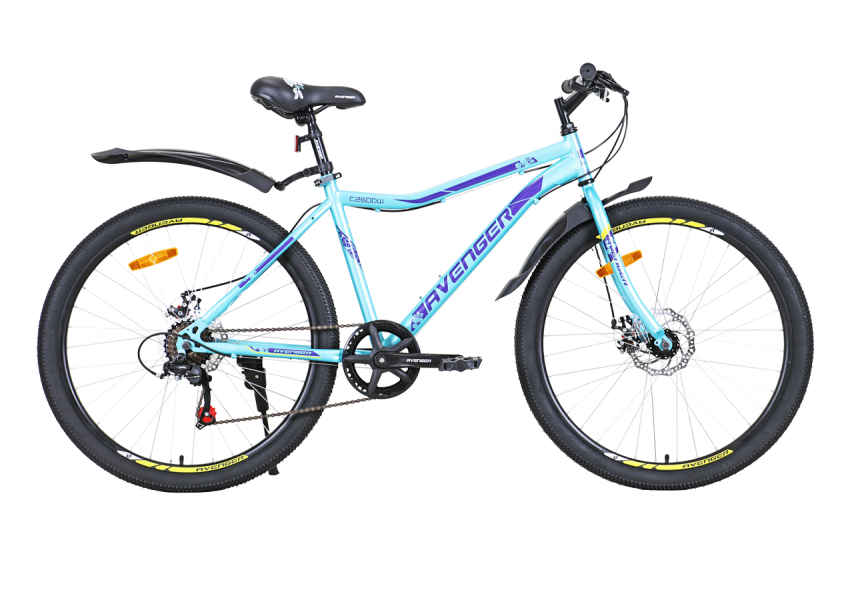 

Велосипед 26 AVENGER C260DW (DISK) (7-ск.) зеленый/фиолетовый (рама 17.5), C260DW