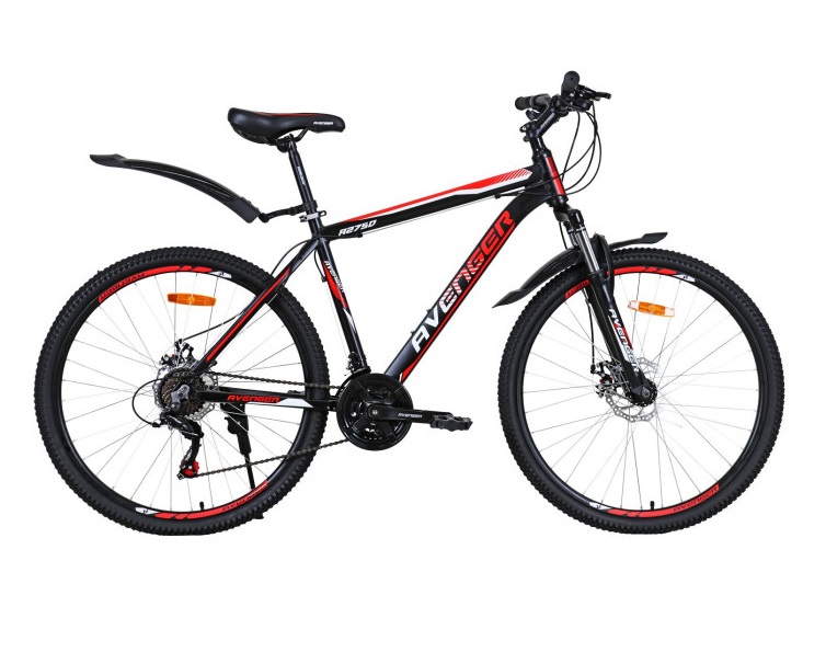

Велосипед 27.5 AVENGER A275D (DISK) (ALU рама) (21-ск.) черный/белый (рама 19), A275D