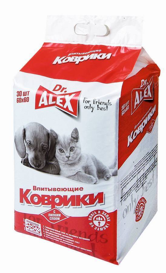 фото Пеленки гелевые dr. alex, впитывающие, с липким фиксатором, 60x60 см, 30 шт