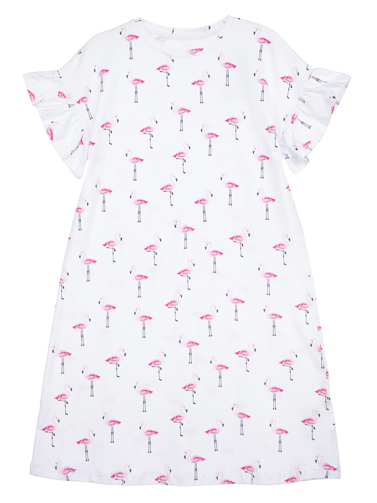 Сорочка ночная трикотажная для девочек PlayToday, белый,светло-розовый, 152