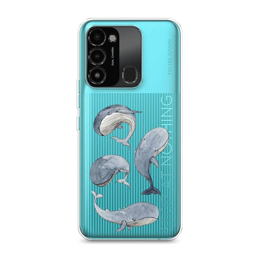 

Чехол Awog на Tecno Spark Go 2022/8С/9 "Киты", Разноцветный, 301350-1