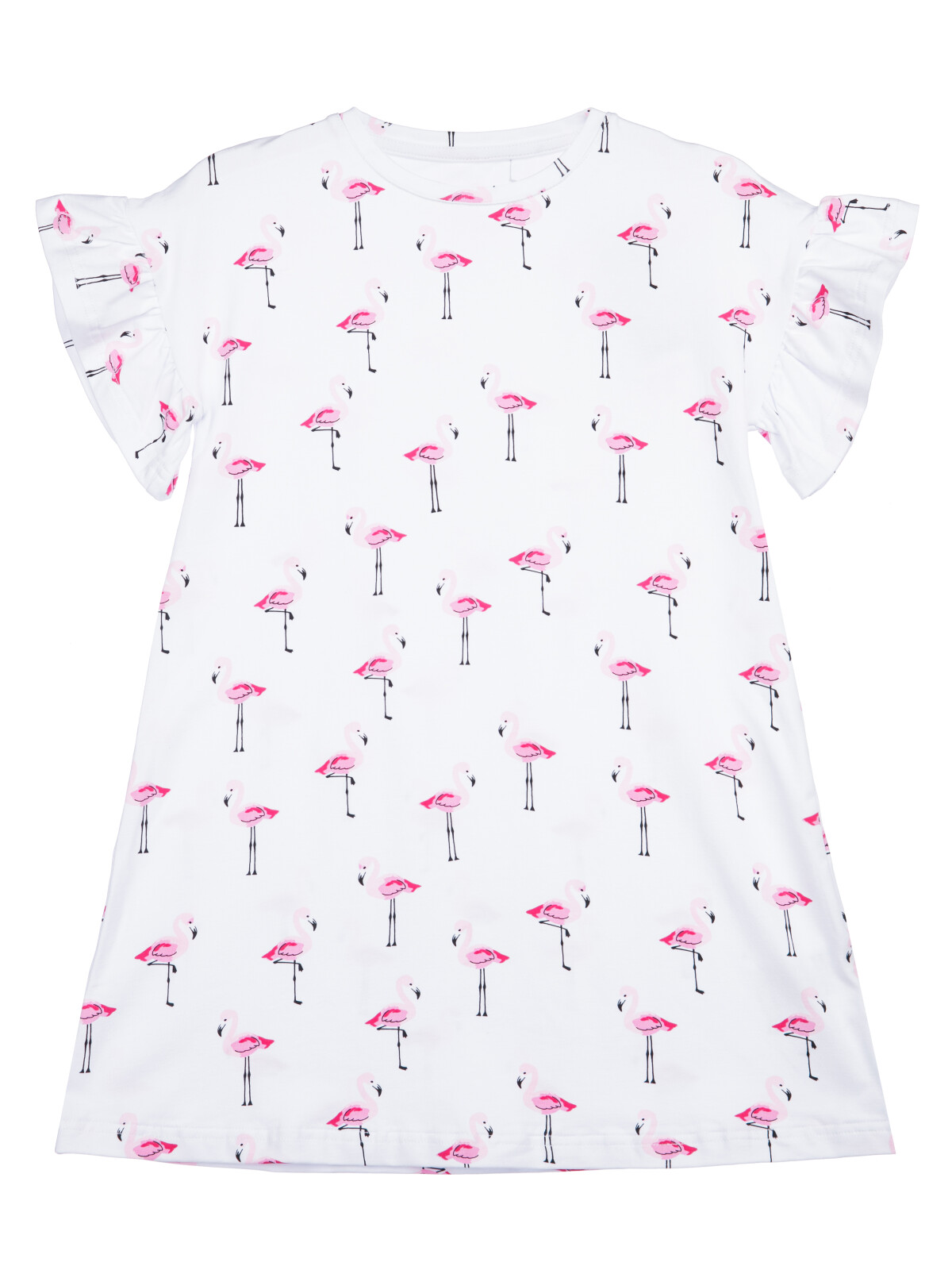 Сорочка ночная трикотажная для девочек PlayToday, белый,светло-розовый, 104