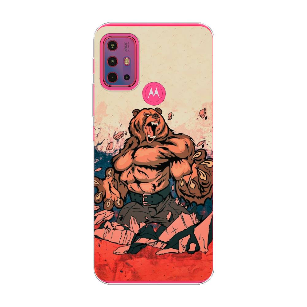 

Чехол Awog на Lenovo K13 Note/Motorola Moto G10/G20/G30 "Медведь с флагом РФ", Разноцветный, 242250-2