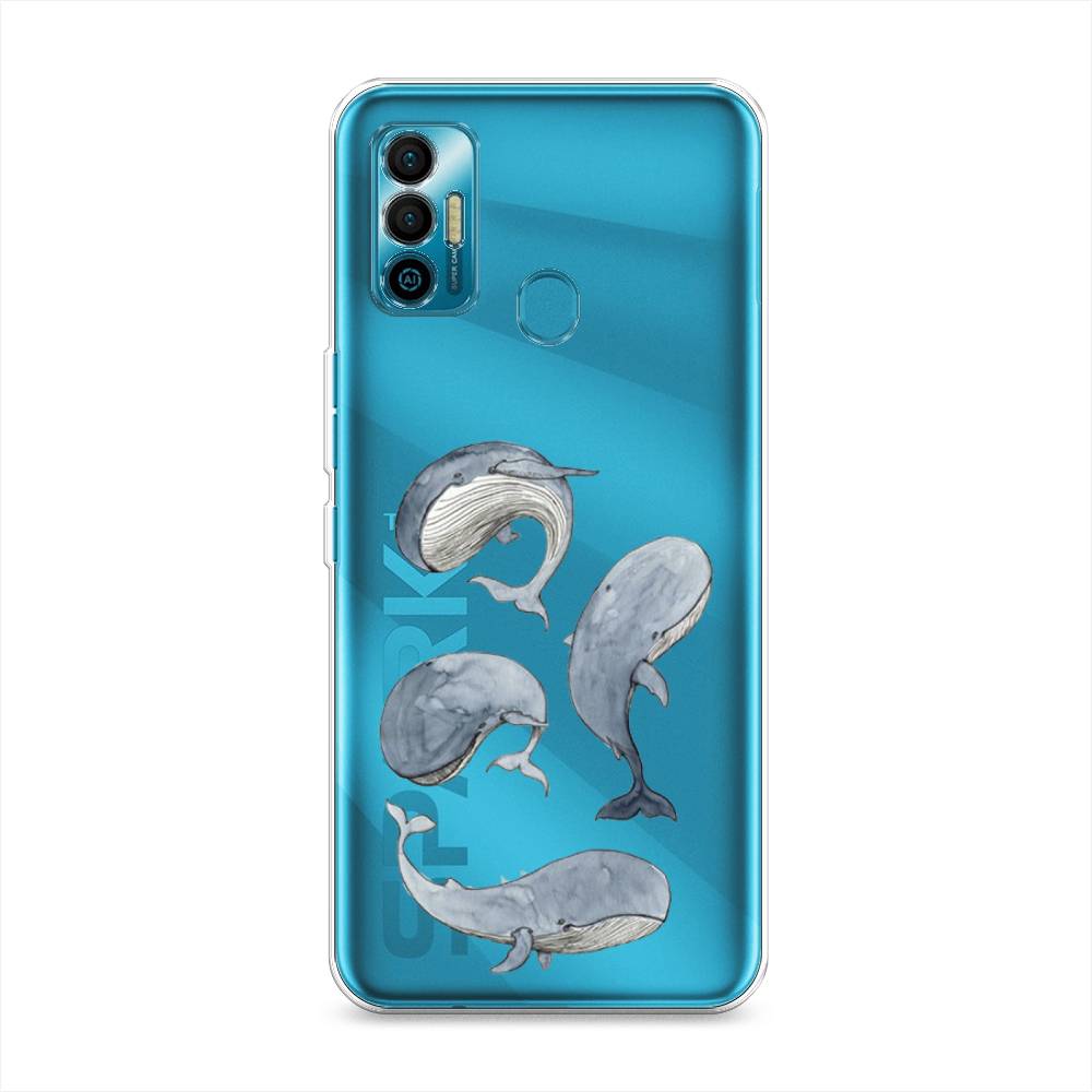 

Чехол Awog на Tecno Spark 7 "Киты", Разноцветный, 301050-1