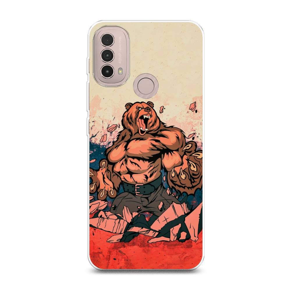 

Чехол Awog на Lenovo K14 Plus/Motorola Moto E20/E30/E40 "Медведь с флагом РФ", Разноцветный, 243650-2