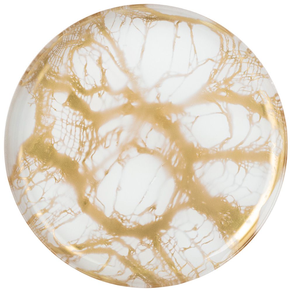

Набор из 6 штук Тарелка обеденная Bronco White Marble 28х2см, стекло (332-030/6), Золотистый