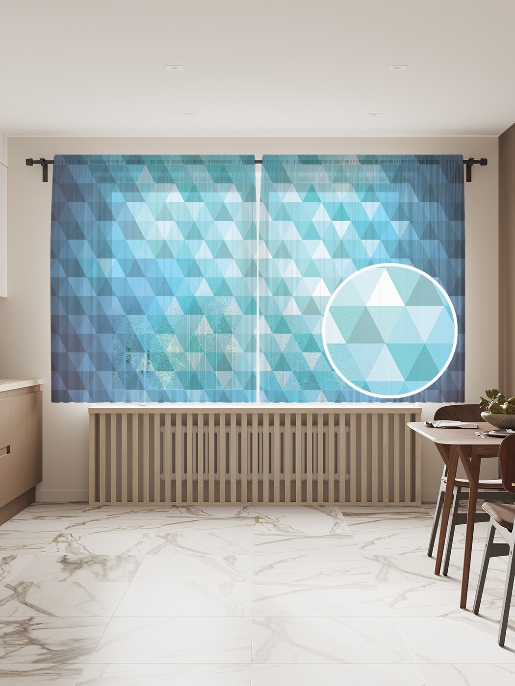 

Фототюль JoyArty "Ребристая поверхность", 145x180см (2 полотна с лентой + 50 крючков), Ребристая поверхность