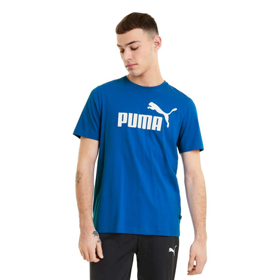 

Футболка мужская PUMA Ess Logo Tee 58666658 синяя L, Синий, Ess Logo Tee