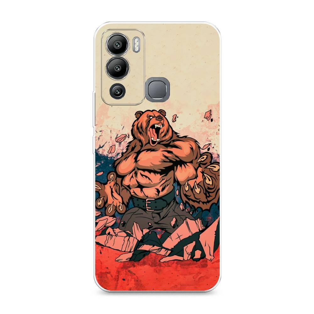 

Чехол Awog на Infinix Hot 12i "Медведь с флагом РФ", Разноцветный, 3101250-2