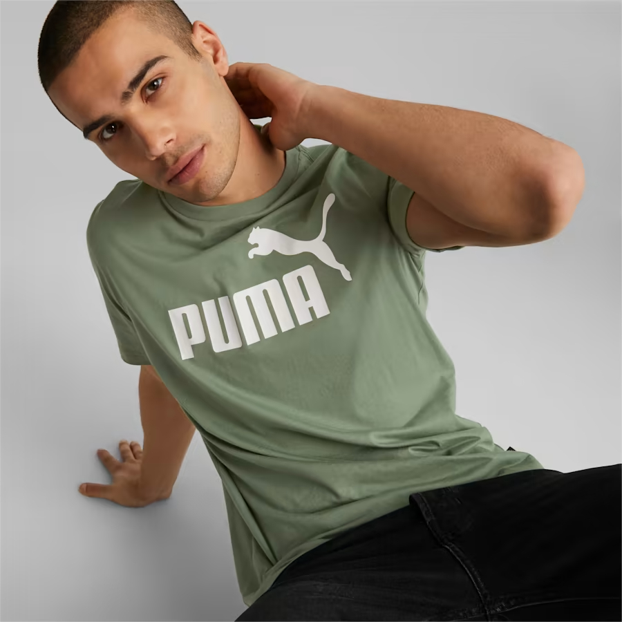 

Футболка мужская PUMA Ess Logo Tee 58666745 зеленая S, Зеленый, Ess Logo Tee