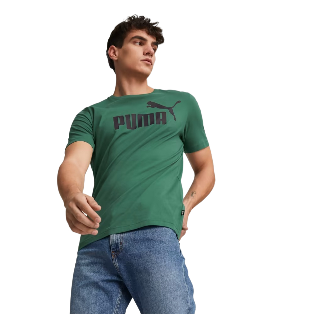 Футболка мужская PUMA Ess Logo Tee 58666746 зеленая L зеленый