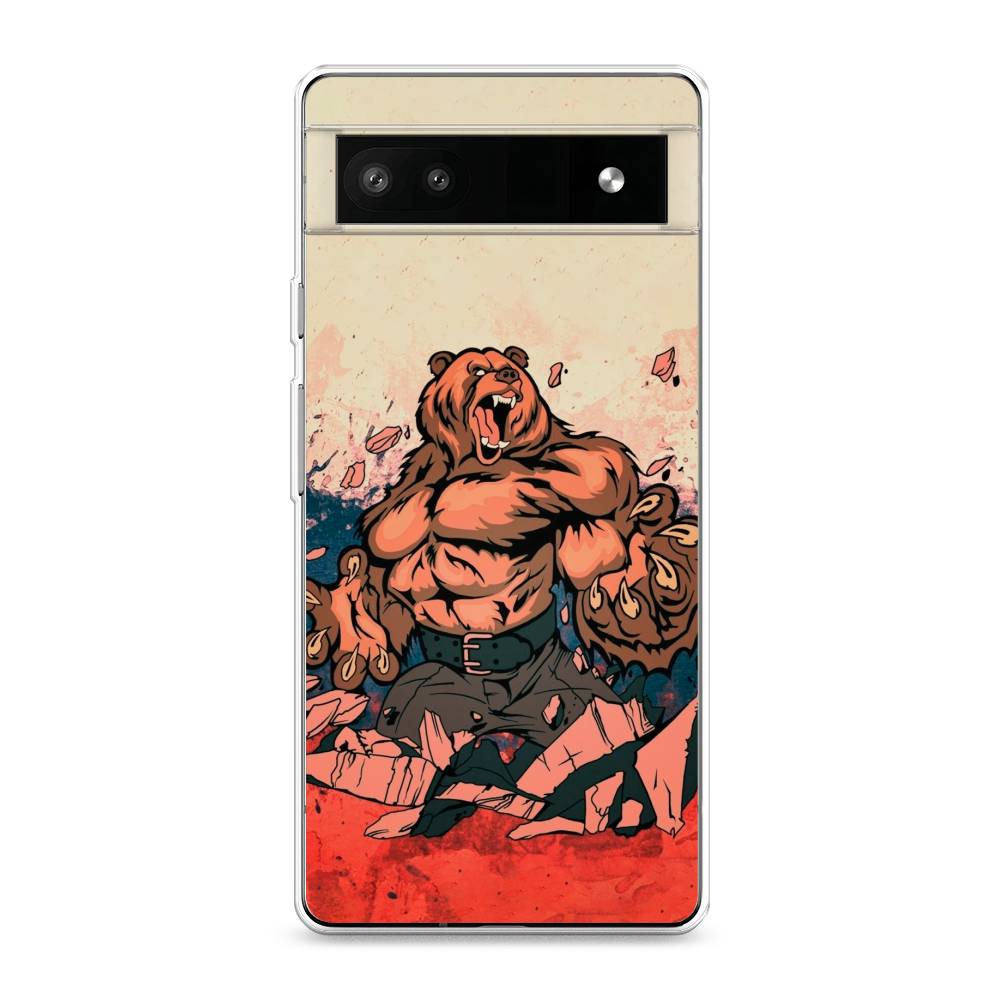 

Чехол Awog на Google Pixel 6A "Медведь с флагом РФ", Разноцветный, 271150-2