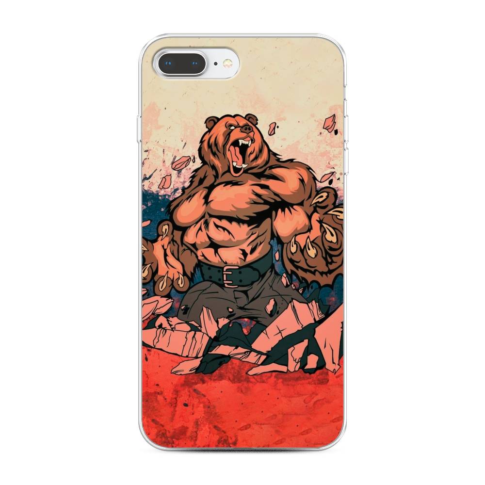 

Чехол Awog на Apple iPhone 8 Plus / Айфон 8 Plus "Медведь с флагом РФ", Разноцветный, 10950-2