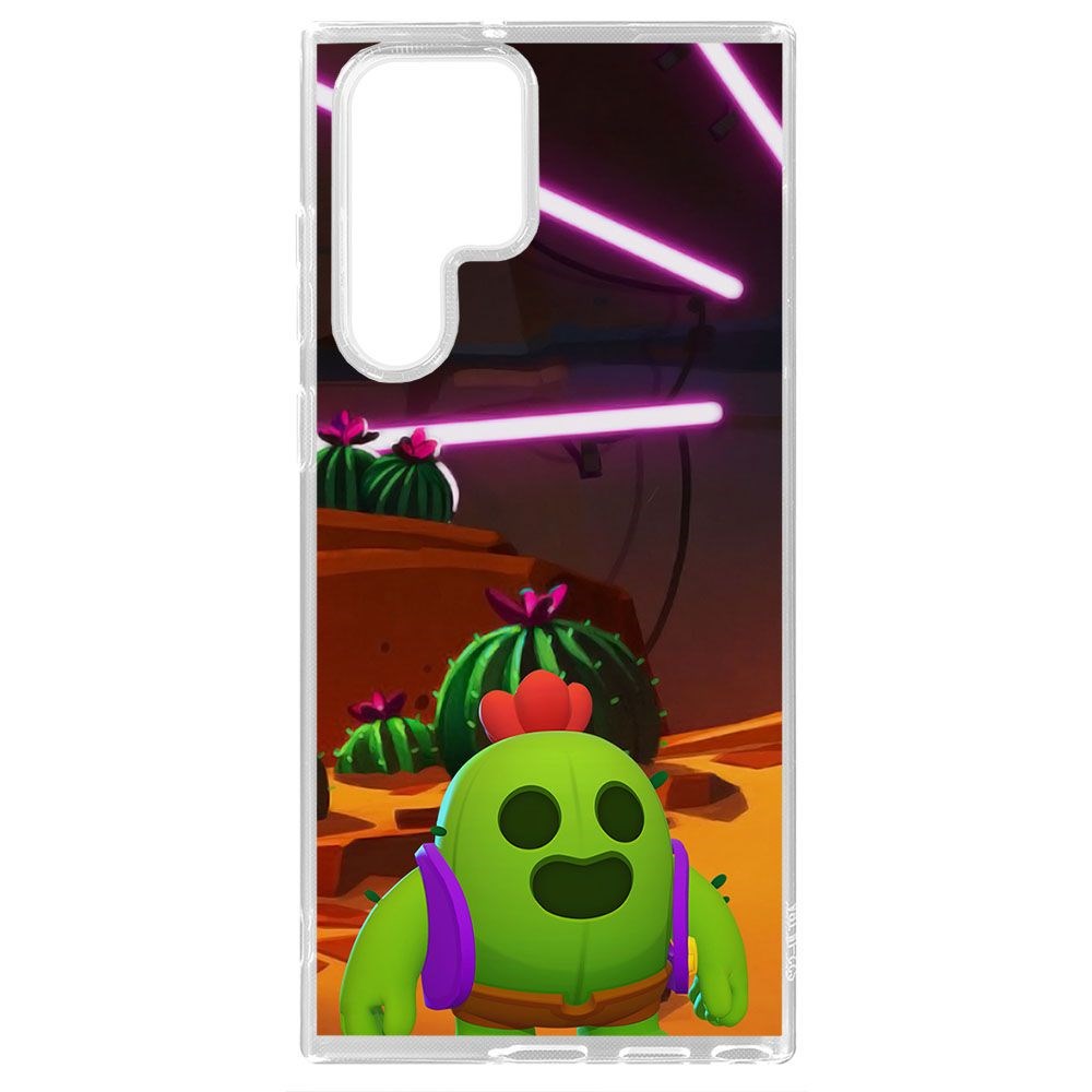 

Чехол-накладка Brawl Stars-Спайк для Samsung Galaxy S22 Ultra (S908), Прозрачный