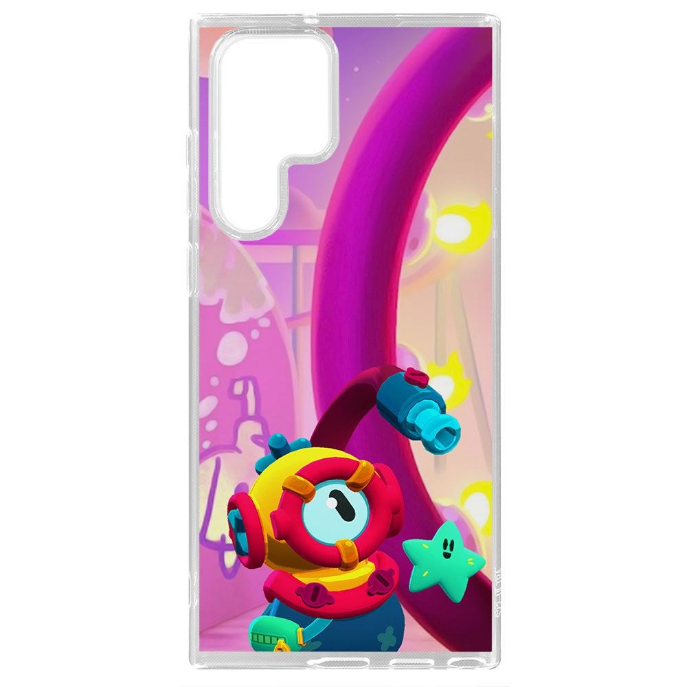 

Чехол-накладка Brawl Stars-Отис для Samsung Galaxy S22 Ultra (S908), Прозрачный