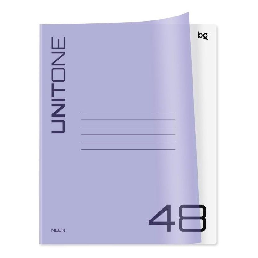 

Тетрадь общая BG UniTone Neon 48 листов А5 скрепка в клетку