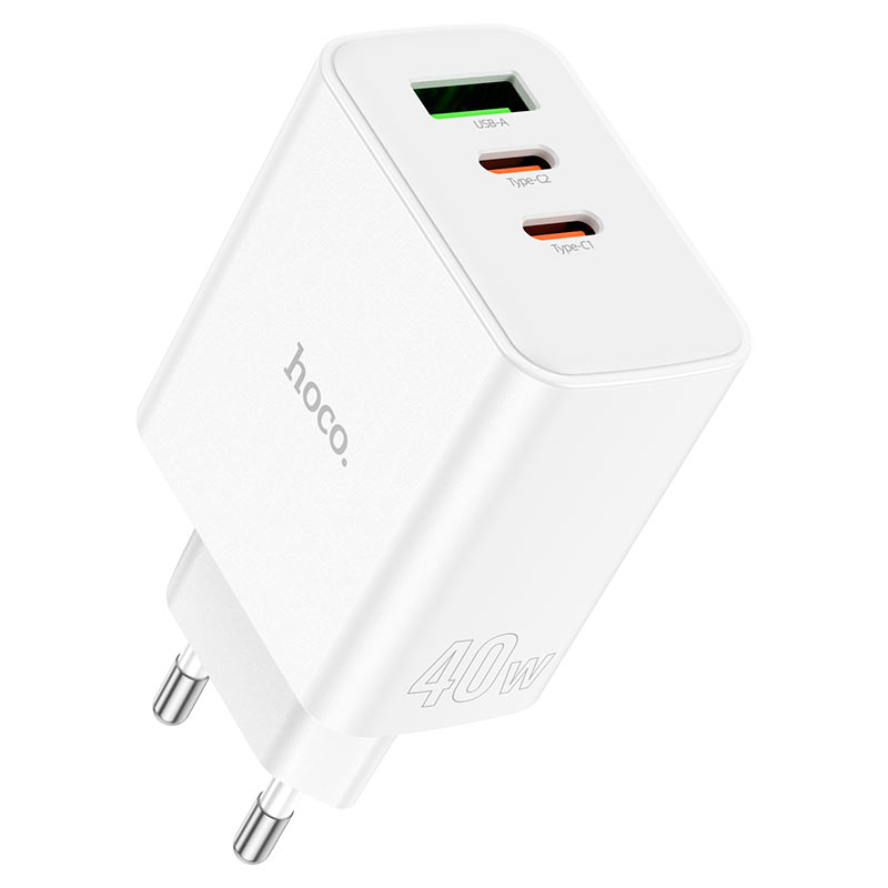 

Сетевое зарядное устройство Hoco C126A + кабель Type-C Lightning, 1 м, белый, C126A