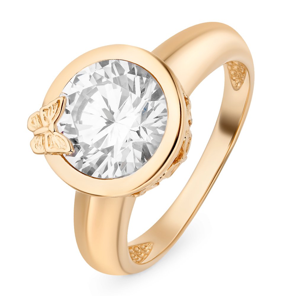 

Кольцо женское из красного золота с фианитом 585Gold 301010186, р, 301010186