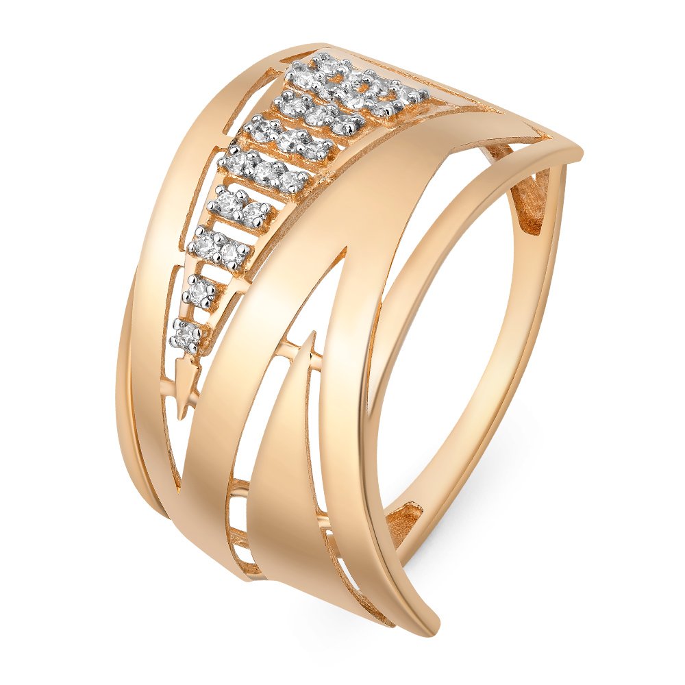 

Кольцо женское из красного золота с фианитом 585Gold 301010197, р. 18, 301010197