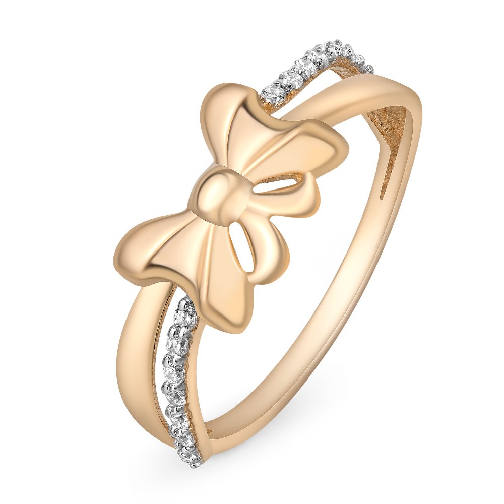 

Кольцо женское из красного золота с фианитом 585Gold 301010202, р, 301010202