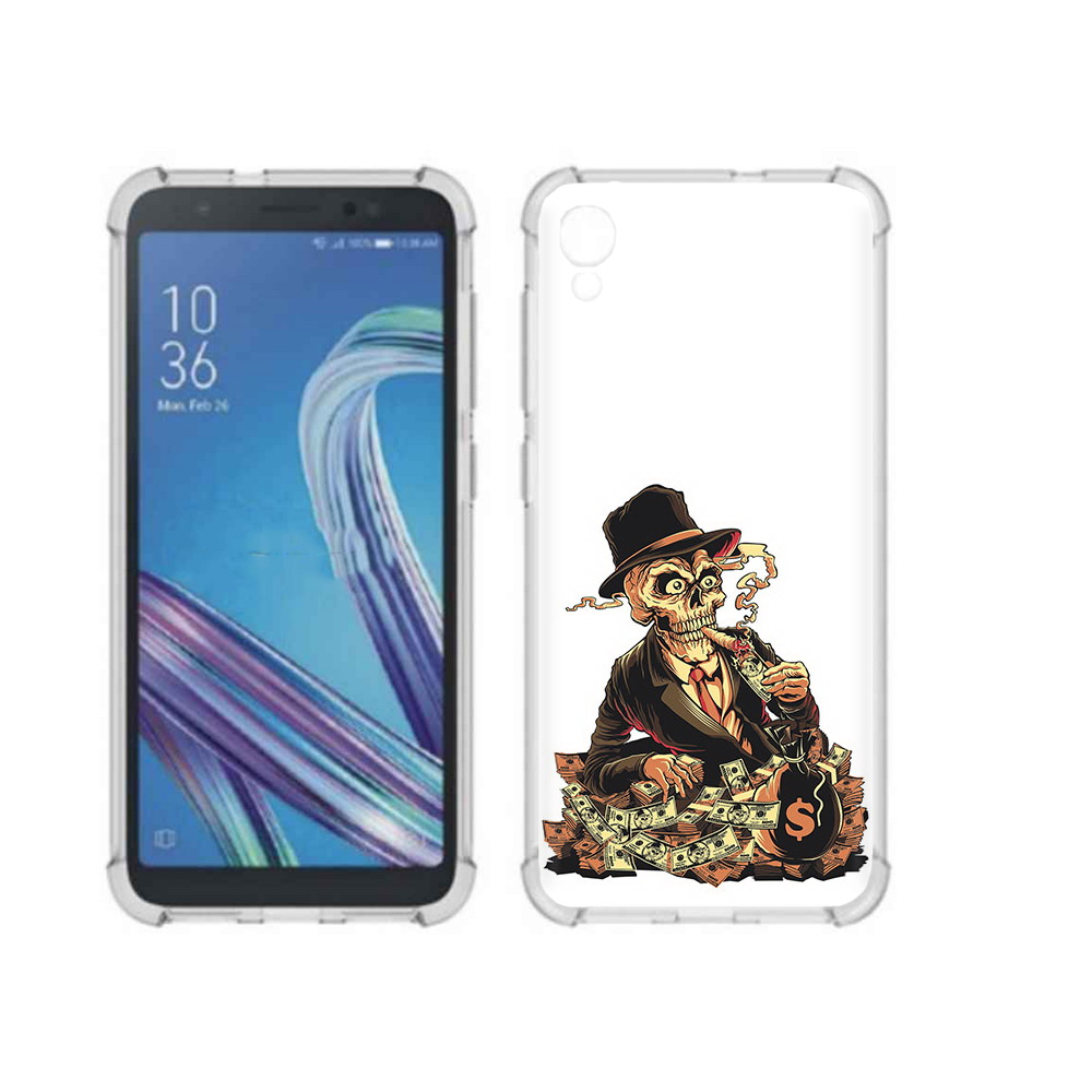 

Чехол MyPads Tocco для Asus ZenFone Live L1 (G552KL) нарисованный череп с сигаретой, Прозрачный, Tocco