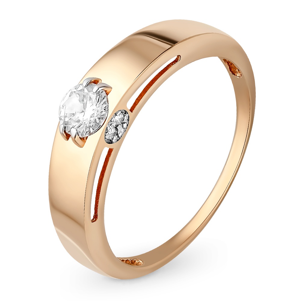 

Кольцо женское из красного золота с фианитом 585Gold 301011143, р, 301011143